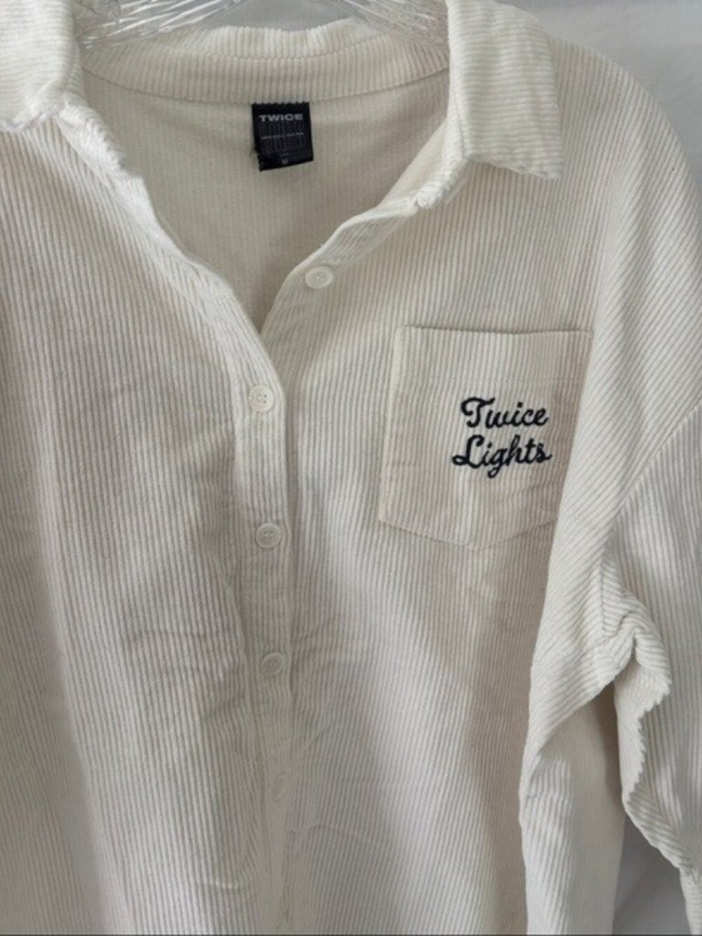 Men's Cream Corduroy Button-Down Shirt Twice Lights 2018 World Tour